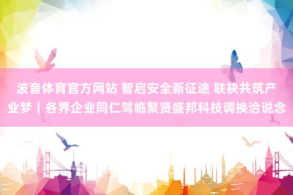 波音体育官方网站 智启安全新征途 联袂共筑产业梦｜各界企业同仁驾临聚贤盛邦科技调换洽说念
