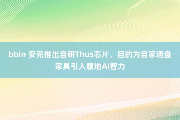 bbin 安克推出自研Thus芯片，目的为自家通盘家具引入腹地AI智力