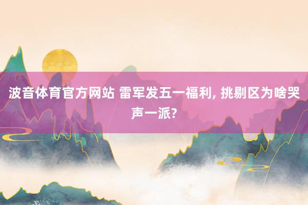 波音体育官方网站 雷军发五一福利， 挑剔区为啥哭声一派?